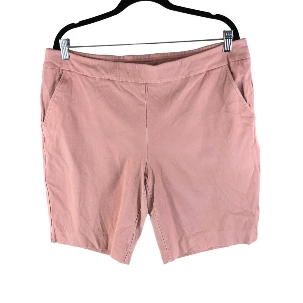 Time And Tru Womens Pink Shorts Pull On Pockets Size XXL
